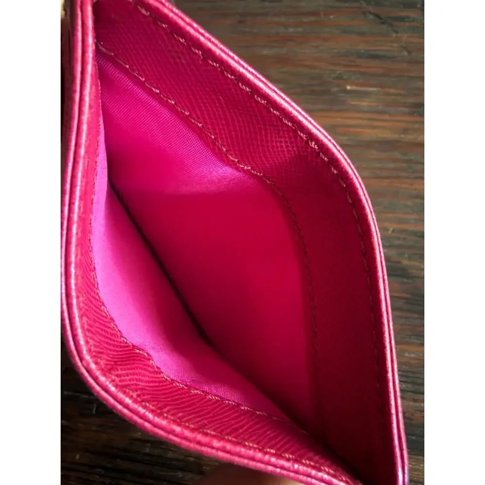 TORY BURCH Slim Red Leather Credit Card Wallet